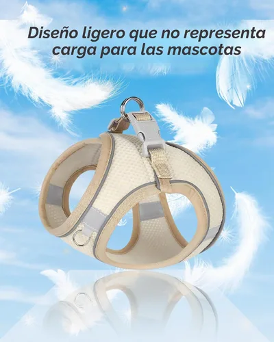 Vista 3 de Solmoony Arnés para perros pequeños y medianos sin tirones, juego de arnés y correa para cachorro, arnés para cachorros para perros pequeños, arnés