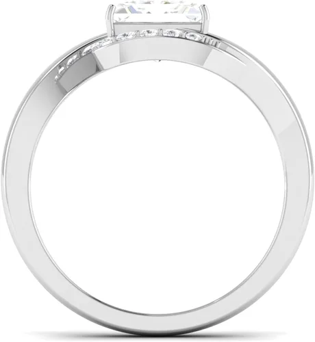 Vista 4 de CUSTOMIZE JEWELS IGI Certified 2.78Ctw Princess Excellent Cut Lab Created Diamond Fancy Halo Engagement Ring In 14k White Yellow Rose Gold for women
