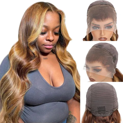 Vista 16 de Aaliweya Pelucas de cabello humano ondulado con cierre de encaje suizo real HD de 5 x 5 para mujer, densidad 15A, 200%, sin pegamento, con cordón