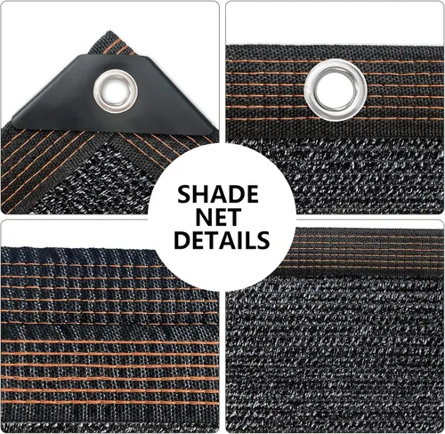 Vista 5 de Shade-Cloth - Lona de malla con ojales, 85 a 90 % para plantas de jardín, 6 x 3 pies, color negro, para pérgola, patio, flores, césped, perrera