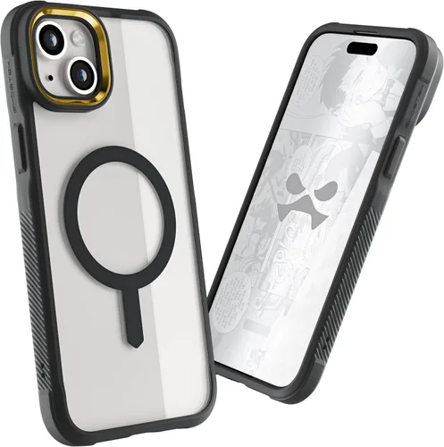 Vista 2 de Ghostek Covert Clear - Funda transparente para iPhone 15 Plus, silicona a prueba de golpes, compatible con accesorios Apple MagSafe, funda Negro