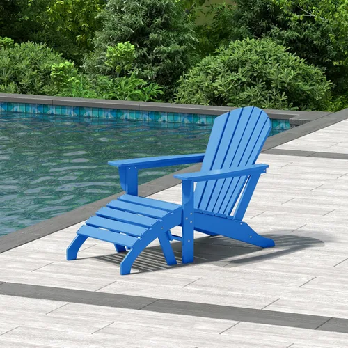 Vista 21 de WestinTrends Dylan - Silla Adirondack para exteriores con otomana, juego de 2 piezas, color negro
