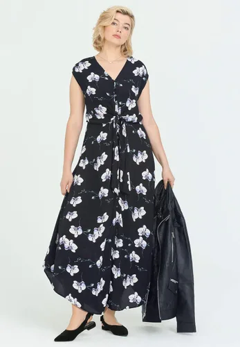 Vista 5 de Ellos Vestido largo con lazo frontal en talla grande para mujer