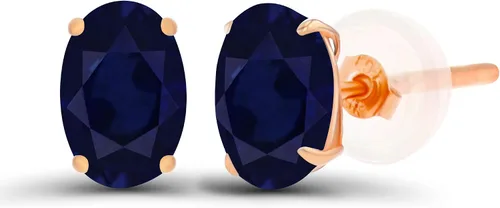 Vista 63 de Aretes ovalados de plata de ley 925 maciza chapados en oro de 0.236 x 0.157 pulgadas con piedra natal genuina para mujer Aretes de tuerca Amatista