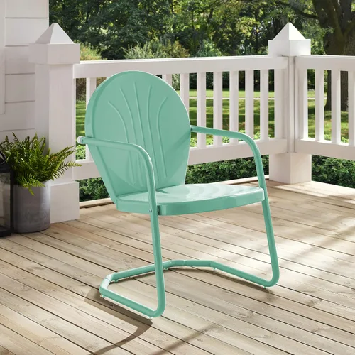 Vista 8 de Crosley Furniture CO1001A-AQ Griffith - Silla retro de exterior, de metal
