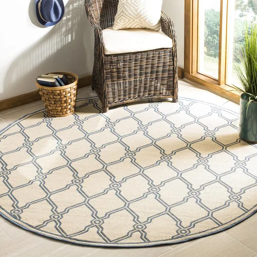 Vista 11 de SAFAVIEH Alfombra lavable para exteriores Linden Collection – Alfombra de pasillo de 2.2 x 8 pies, color crema y aguamarina, no desprende pelusa