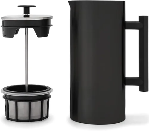 Vista 4 de ESPRO P6 - Polvo de limpieza de prensa francesa de café de doble pared de acero inoxidable, 32 onzas, negro mate