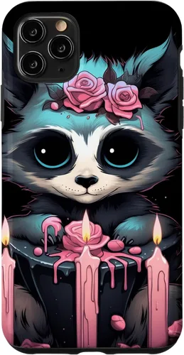 Vista 13 de iPhone 16 Pastel Goth Gothic Raccoon Anime Kawaii Nu Goth Aesthetic Case