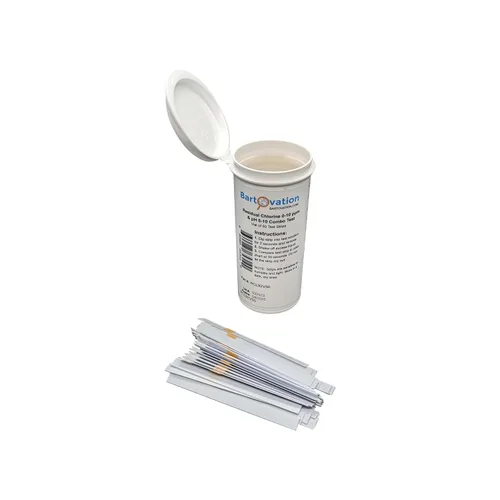 Vista 5 de Bartovation Cloro residual 0-10 ppm y pH 5-10 tiras reactivas, paquete de 50 Combo Multi 2 Pad Test, fabricado en Estados Unidos