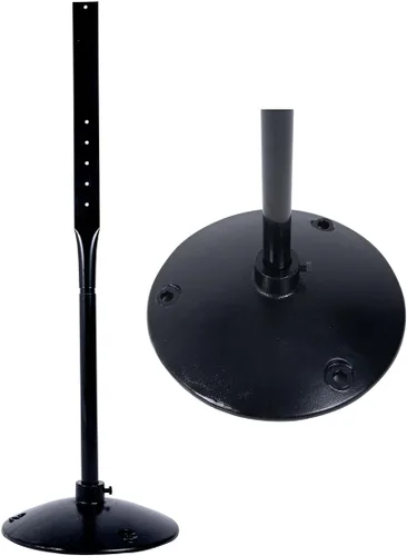 Vista 8 de Kit de poste y base de hierro fundido resistente, soporte de 12 pulgadas con poste de 48 pulgadas y pernos y tuercas para colgar letreros, soporte