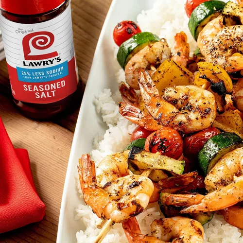 Vista 17 de Lawry's Sal sazonada, 25% menos de sodio, sin MSG añadido, certificado Kosher, básico, versátil, condimento multiusos para agitar en carne de res
