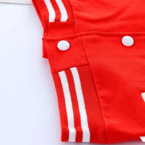 Vista 6 de Ropa deportiva para bebés, ropa para niños y niñas, chaqueta de béisbol+camiseta+pantalón, 3 piezas, ropa escolar para niños