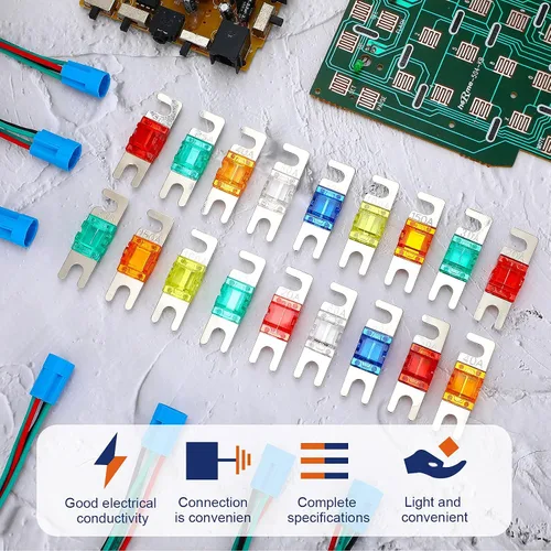 Vista 4 de Frienda 18 Piezas Mini Fusibles ANL Chapados Paquete Kit de Portafusibles de Audio para Automóvil para Sistema Electrónico de Audio y Video Marino
