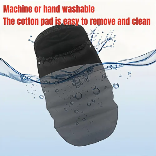 Vista 6 de Saco universal grueso impermeable para cochecito – 3 en 1, saco de dormir para cochecito y almohadilla de algodón con cubierta resistente al viento