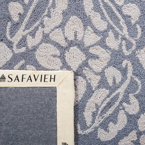 Vista 8 de SAFAVIEH Chelsea Collection - Alfombra de pasillo de 2 pies 6 pulgadas x 10 pies, color azul, lana de campo francesa enganchada a mano, ideal