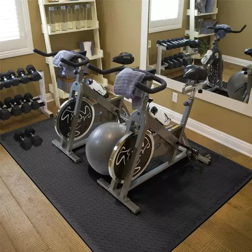 Vista 5 de Tapete de ejercicio de rompecabezas, azulejos de espuma EVA entrelazados para protección, tapete de espuma para equipo del hogar y gimnasio