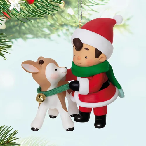 Vista 3 de Adorno navideño Hallmark Keepsake 2025, Papá Noel joven, regalos de colección de Papá Noel