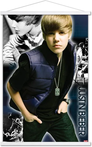 Vista 22 de Trends International Justin Bieber - Póster de pared genial, 14.725 x 22.375 pulgadas, versión enmarcada de madera de granero