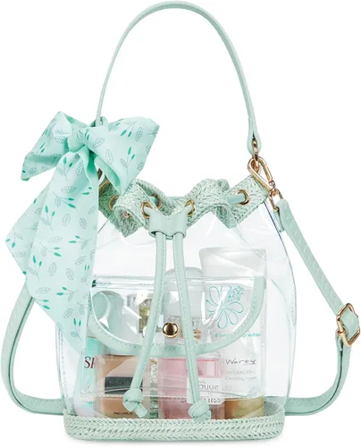 Vista 10 de Missnine Bolsa transparente aprobada para estadios, bolsa cruzada transparente de PVC transparente para mujeres, eventos de estadio de conciertos