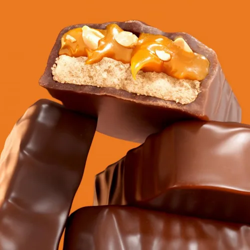 Vista 4 de Unreal - Barras de turrón de cacahuete y caramelo de chocolate oscuro, bolsas de tamaño económico, paquete de 3 Chewy caramel, organic peanuts and