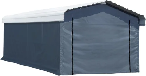 Vista 17 de Arrow Cobertizos exclusivos de Amazon de 10 x 15 x 7 pies de calibre 29 con paneles de techo de acero galvanizado y kit de recinto, cáscara de huevo
