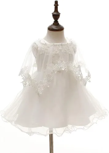 Vista 2 de Juego de 3 piezas de vestido de bautizo, vestido formal para niña, Marfil