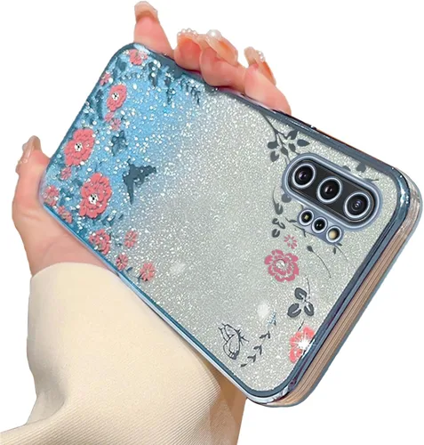 Vista 23 de Funda para Samsung Galaxy S8, Samsung S8 para mujer, cambio gradual con purpurina, cristal suave, TPU mariposa, floral, corazón, transparente, funda
