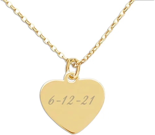 Vista 2 de Cherished Moments Collar de corazón, plata de ley 925 o chapado en oro de Corazón dorado (14 pulgadas)