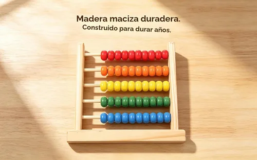 Vista 4 de MAGIKON Ábaco miniatura, marco de conteo de madera de 5 filas