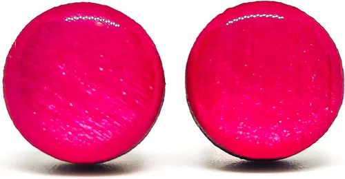 Vista 29 de Juego de Aretes de Tuercas, Brillo, 10 mm, Tuercas Redondas para Mujeres, Niñas y Hombres, Hecho a Mano, Postes de Acero Inoxidable para Orejas