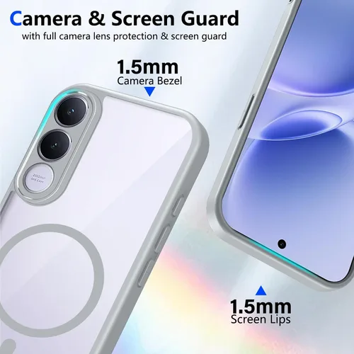 Vista 68 de Funda magnética transparente compatible con Xiaomi 17T, color negro 2 en 1 PC + TPU cubierta de teléfono a prueba de golpes, carcasa protectora