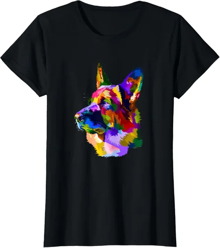 Vista 48 de Camiseta para dueño de perro de pastor alemán, Negro