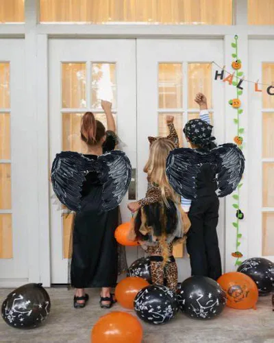 Vista 6 de Alas de ángel, alas de ángel para adultos, disfraz de ángel, disfraz de ángel para niños, ala de plumas, Halloween, carnaval, fiesta, disfraz