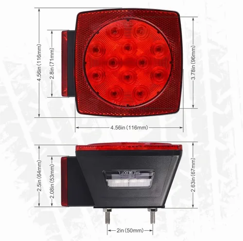 Vista 6 de WoneNice - Kit de luz trasera LED sumergible para remolque de barco y cableado, función combinada de parada, luces traseras/de circulación, giro