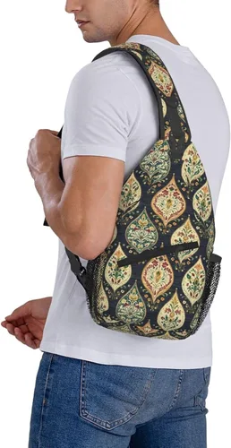 Vista 6 de Small Crossbody Bags for Women Men - Vintage Pattern 1 Print Adjustable Shoulder Bag Fanny Packs Belt Sling Bag Crossbody Purses Backpack for Travel