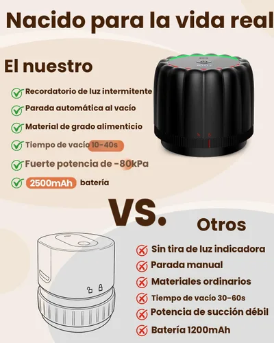 Vista 5 de Kit de sellado al vacío de tarros Mason eléctrico mejorado 2026 con tapas Mason de boca ancha y regular, bomba de vacío automática de 80 kpa