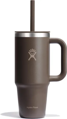Vista 16 de Hydro Flask Vaso de Viaje con Asa, Tapa y Pajita - Acero Inoxidable Aislado en 24 Oz Aloe