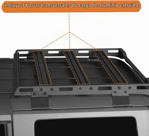 Vista 4 de Hooke Road Bronco - Barra transversal para cesta de carga trasera para Ford Bronco 2021-2026 de 4 puertas (excluye Bronco Sport)