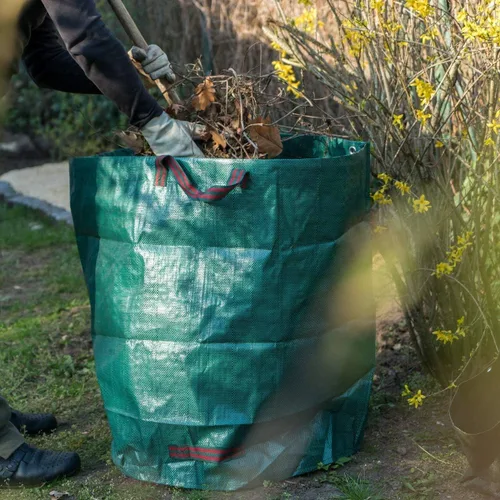 Vista 5 de IME Bolsa de hojas de césped reutilizable para jardinería, 272L, verde, 1 unidad
