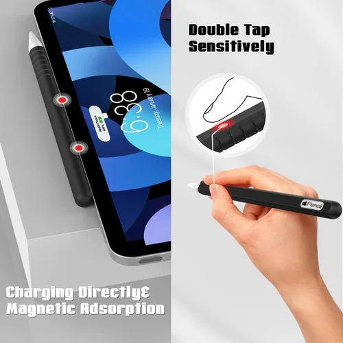 Vista 4 de Paquete de 2 fundas compatibles con Apple Pencil Pro 2024 y 2ª generación: accesorios de funda protectora para Apple Pen - Funda de silicona