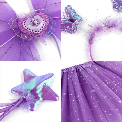 Vista 3 de Acecharming Disfraz de hada para niñas de 3 a 8 años