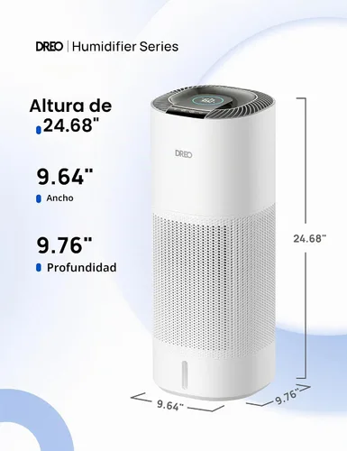 Vista 8 de DREO Humidificadores evaporativos inteligentes de 10 L para dormitorio de Blanco puro