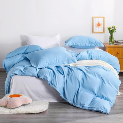 Vista 9 de NTBAY juego de funda de edredón para cama individual, 1 funda de edredón y 1 funda de almohada, funda de edredón suave de microfibra cepillada