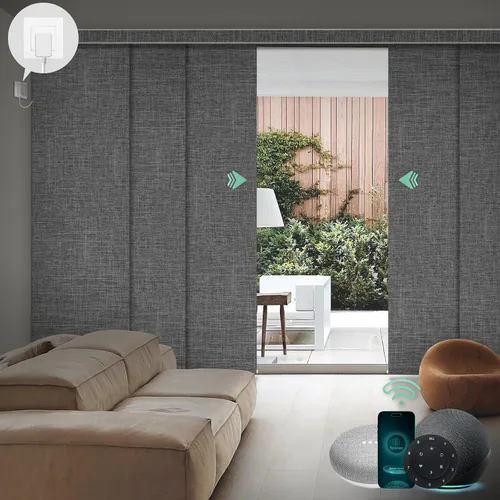 Vista 18 de Yoolax - Persianas deslizantes inteligentes personalizadas XL, persianas verticales de tela opacas para puertas de vidrio. Separador de habitación