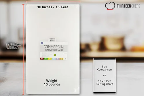 Vista 12 de Thirteen Chefs Tabla de cortar extra grande de 30 x 18 pulgadas para carnes, caza y pescado, plástico HDPP de 1/2 pulgada de grosor para servicio