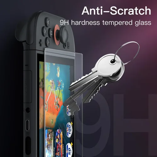 Vista 6 de JETech Protector de pantalla mate para Nintendo Switch 2 2025, película de vidrio templado antirreflejos 9H con herramienta de fácil instalación