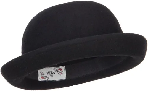 Vista 4 de e4Hats Sombrero de bolero de ala de fieltro de lana de gran tamaño Negro