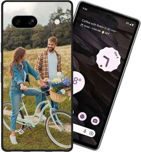 Vista 2 de Styletify Funda de fotos personalizada para Google Pixel 7a, funda de silicona a prueba de golpes, funda de teléfono personalizada de caramelo