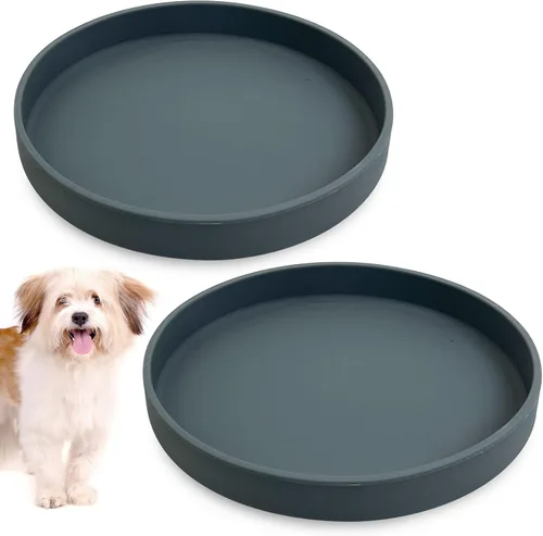 Vista 11 de Tazón de silicona poco profundo para perros, tazones de comida para gatos de 7 pulgadas, platos planos para cachorros, lindos platos para fatiga