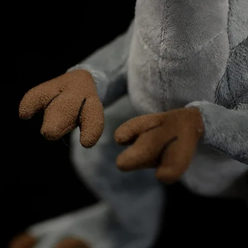 Vista 3 de lilizzhoumax Velociraptor - Peluches realistas de velociraptor gris, animales de peluche suaves, juguetes realistas de 17 pulgadas, relleno